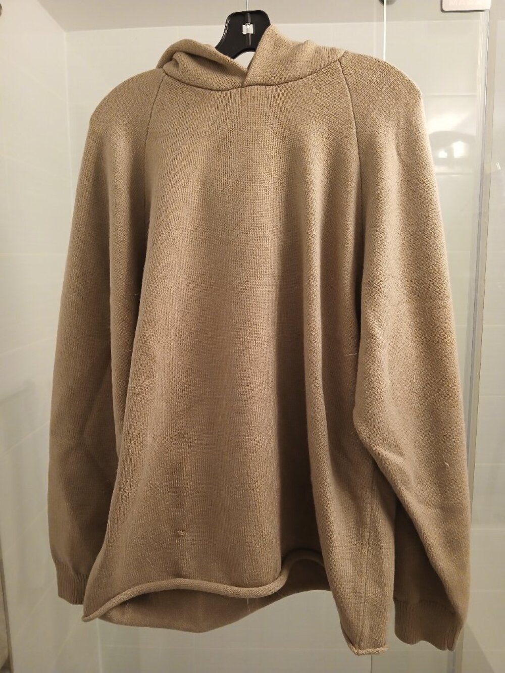 Essentials Taupe Hoodie Knit Sweater